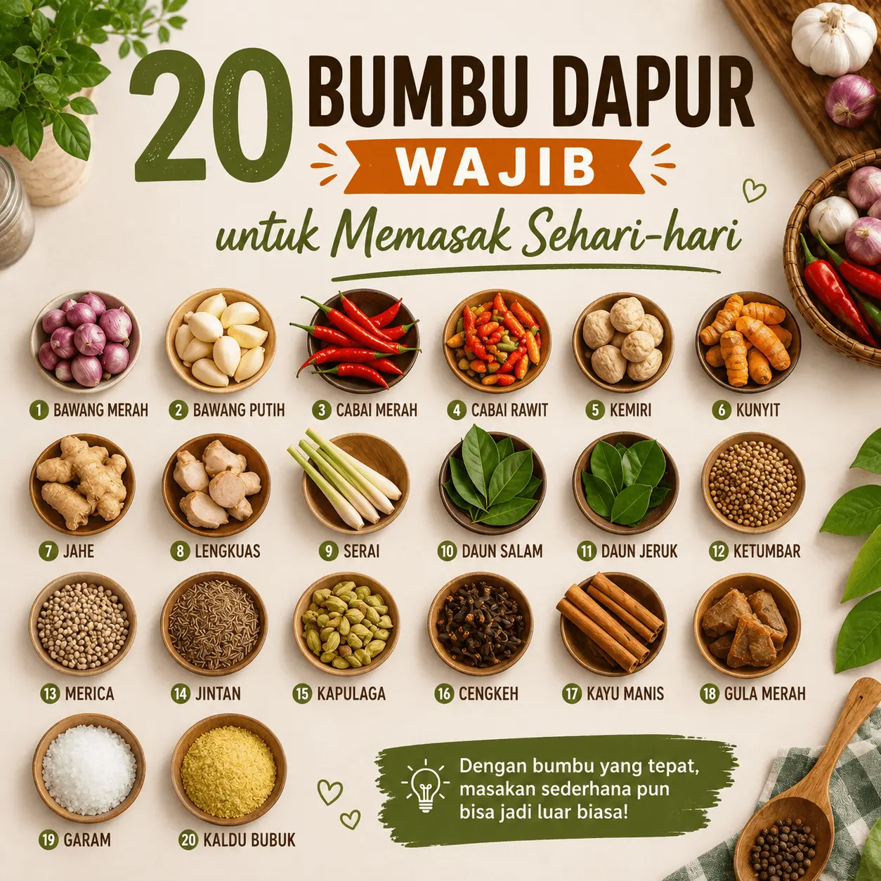 20 Bumbu Dapur Wajib untuk Memasak Sehari-hari