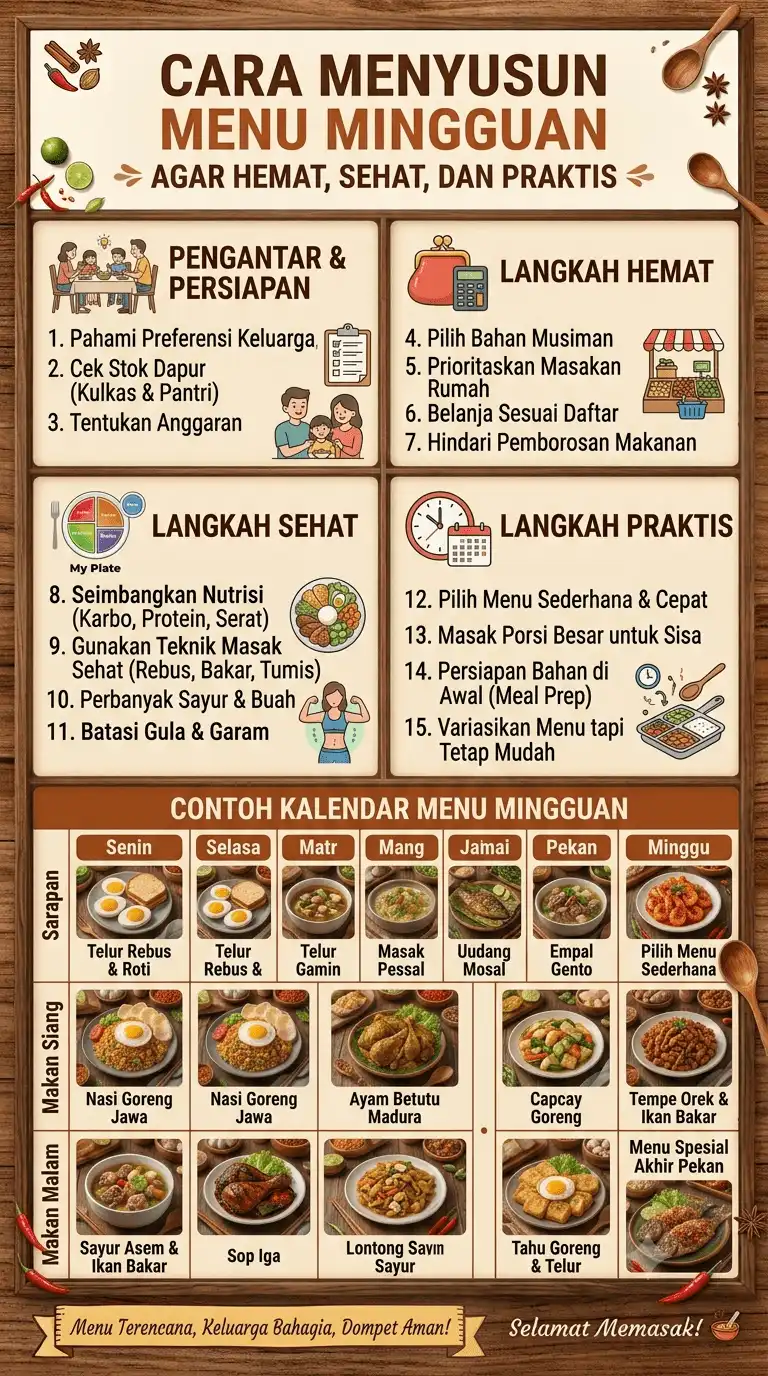 Cara Menyusun Menu Mingguan agar Hemat, Sehat, dan Praktis