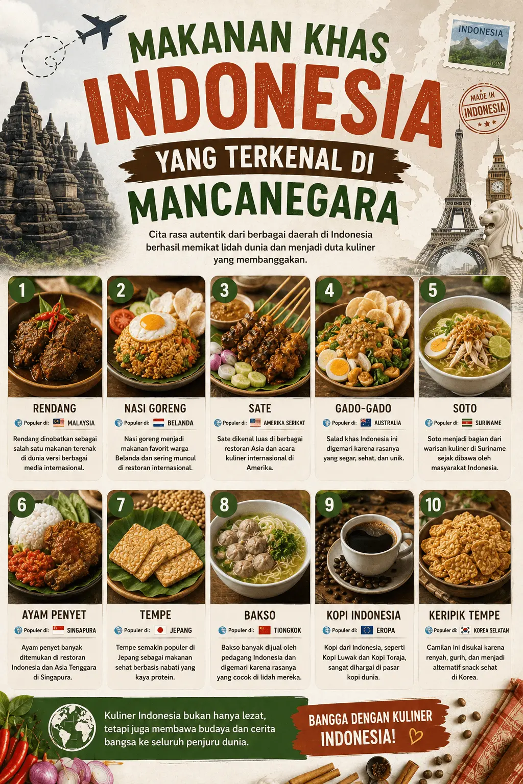 Makanan Khas Indonesia yang Terkenal di Mancanegara