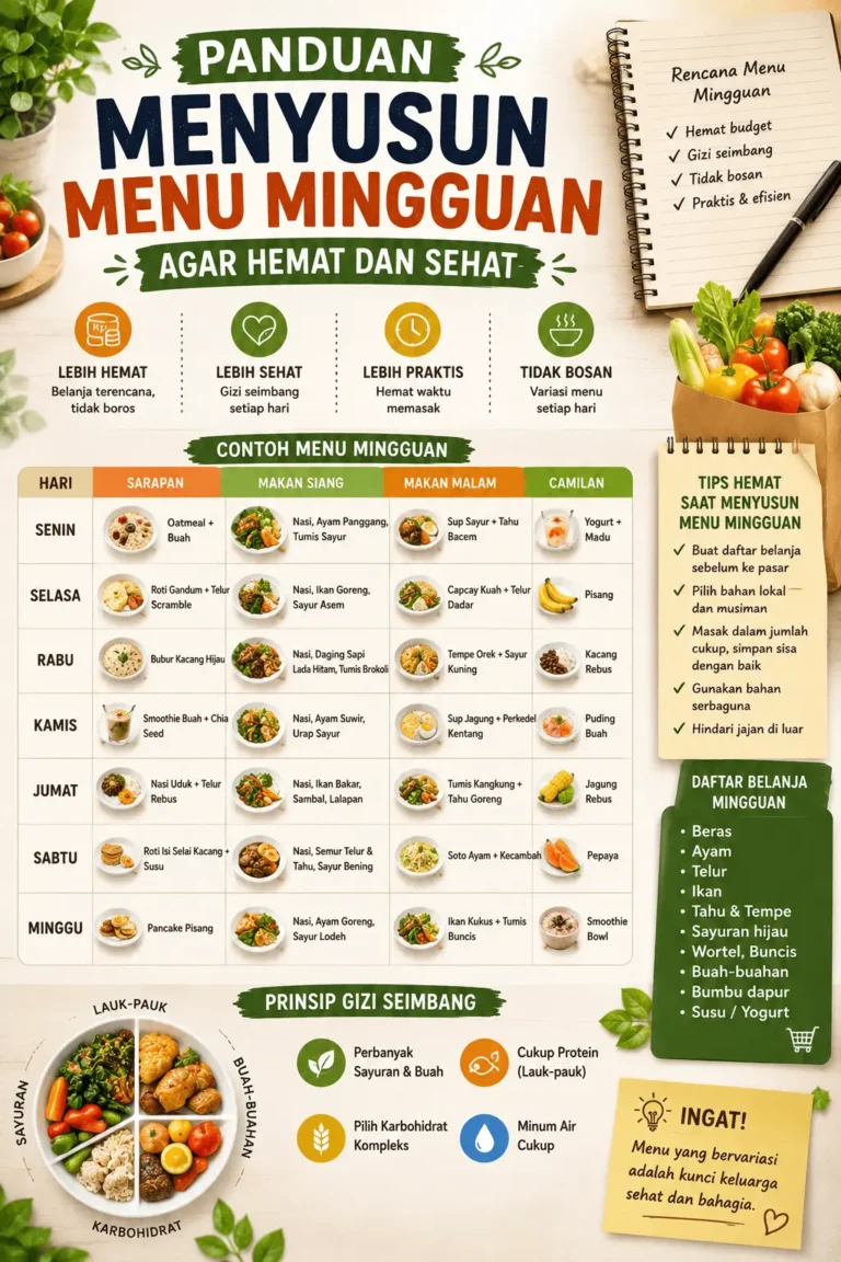 Panduan Menyusun Menu Mingguan Agar Hemat dan Sehat