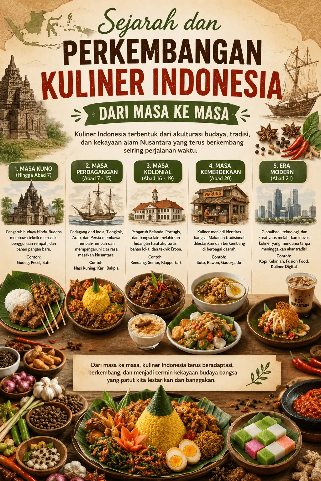 Sejarah dan Perkembangan Kuliner Indonesia dari Masa ke Masa
